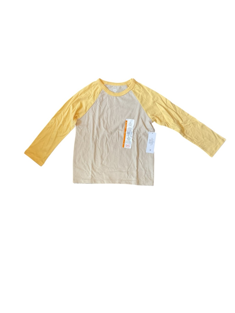 wonder nation Yellow Sleeve Cream Raglan Long Sleeve Tee